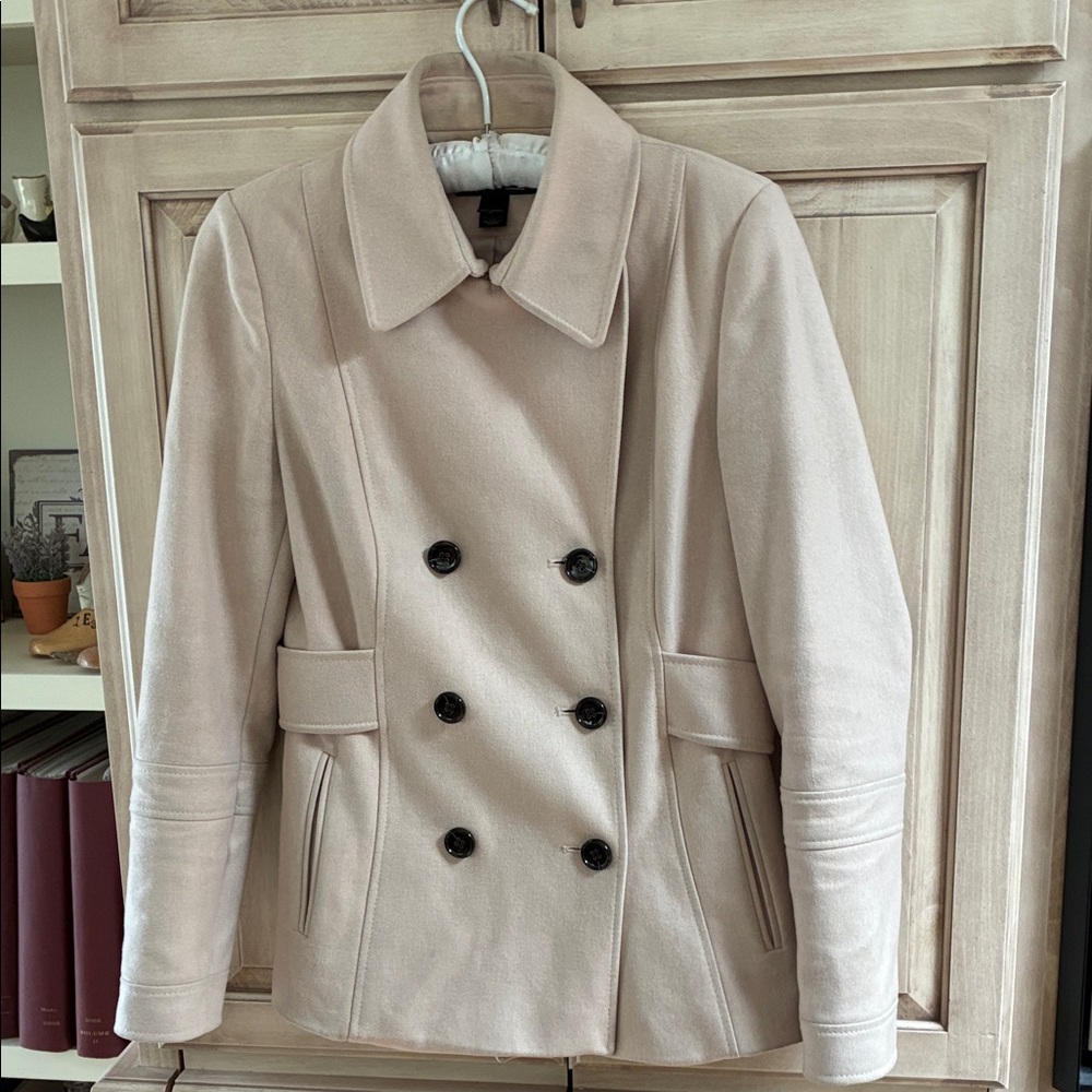 Victoria’s Secret Women's Cream Double-Breasted pea coat Jacket sz 6